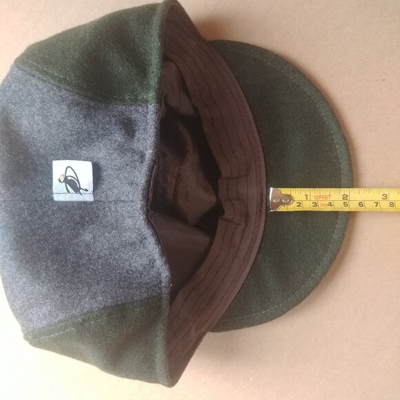 Vintage Penguin made in Canada Mens wool blend grey green cap hat with b… - Picture 7 of 10